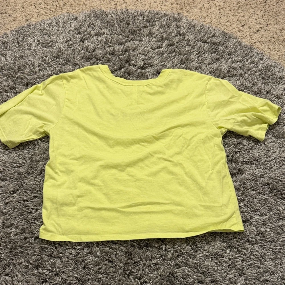 Fabletics Lime Crop Top with Motivational Text - Picture 3 of 3
